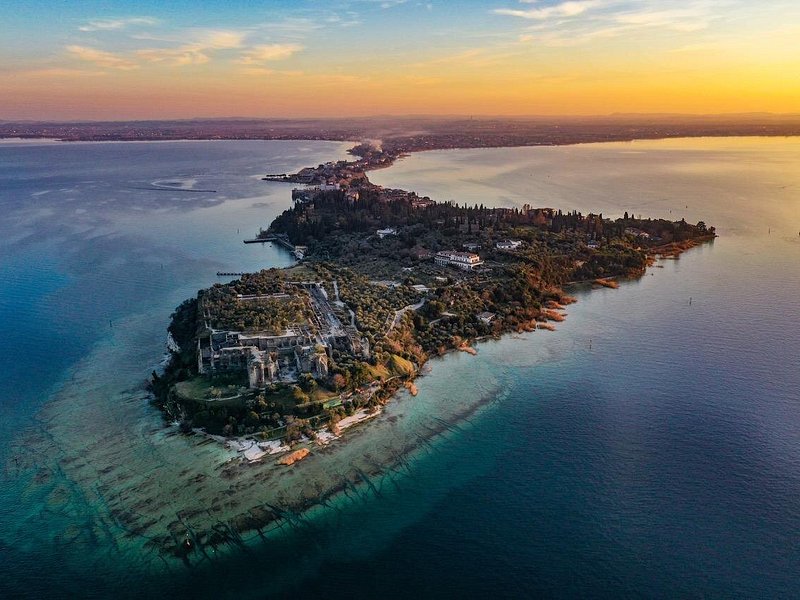 Sirmione Castle and historic town